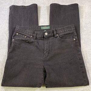LRL Lauren Jeans Co. Women's Size 8 Black Classic Straight Stretch Denim Jeans